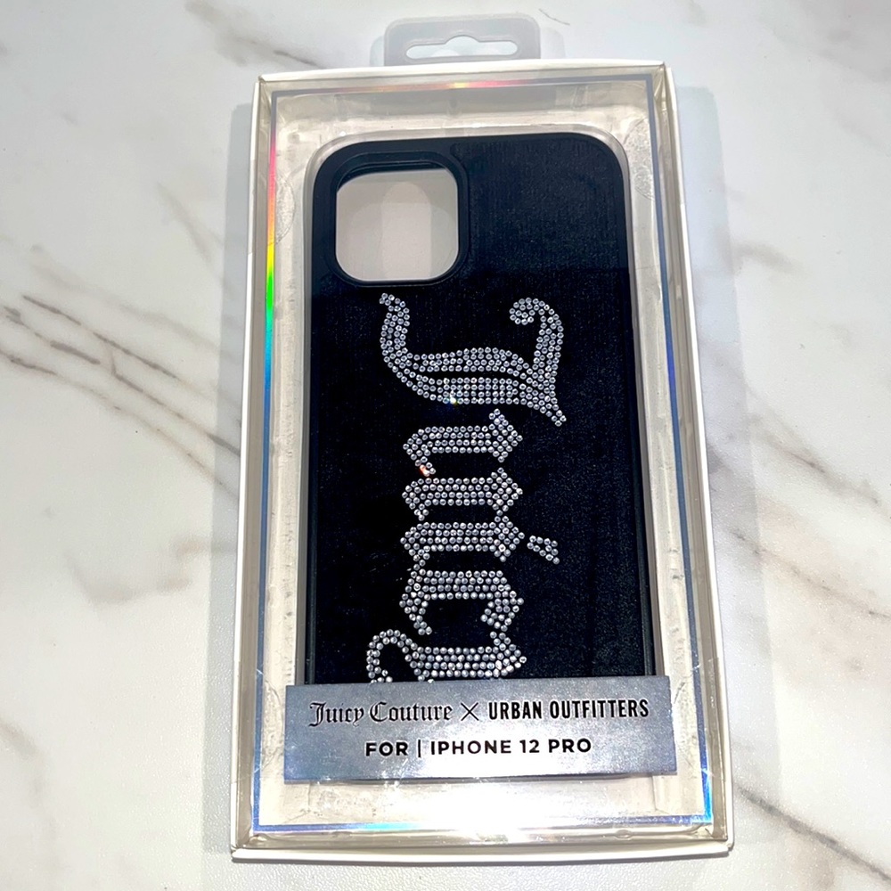 NEW juicy couture x UO black crystal phone case for iPhone 12 Pro